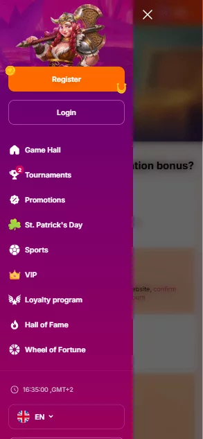 Hit n Spin menu